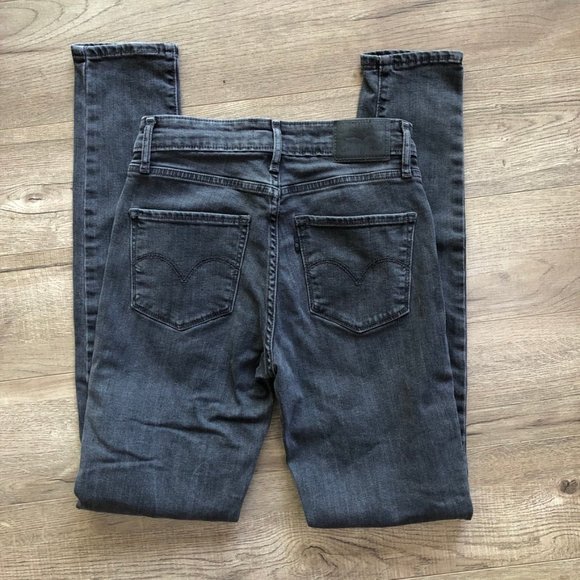 Levi's 721 Black/Grey High Rise Skinny Jeans - Picture 6 of 9
